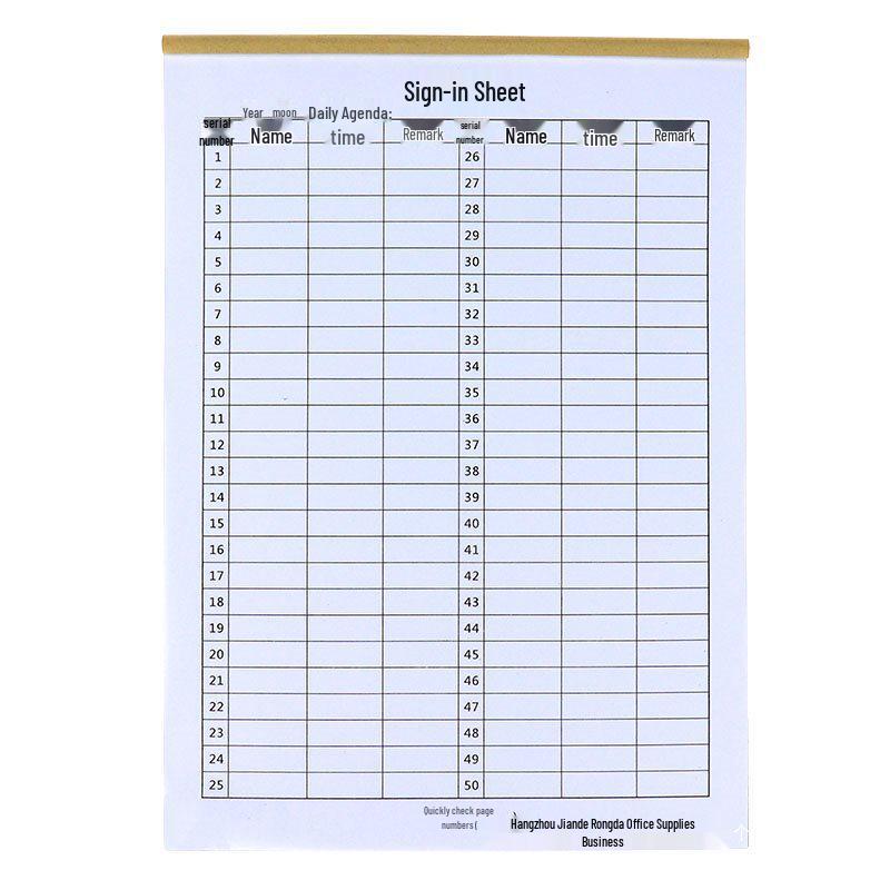 Sign-in & Attendance Book for Employees, Teachers, Students & Training Institutions