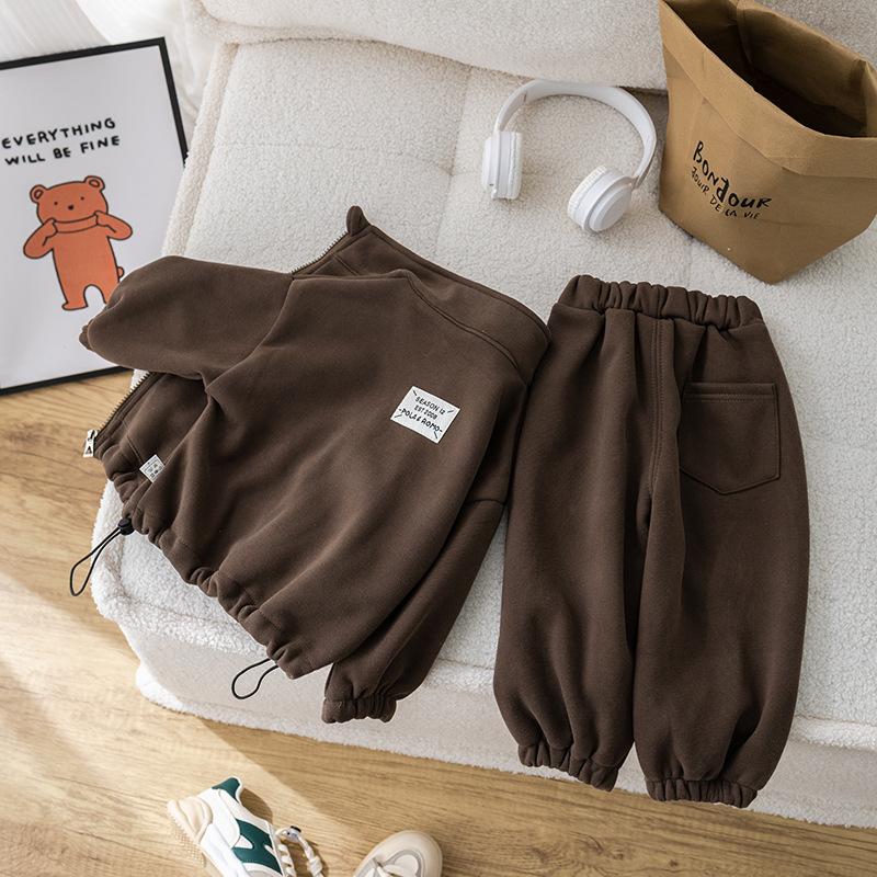 Autumn and Winter Children's Boys'  Clothing Sets Casual 2 PCS Child Sets Sport Suit for Girls Boys Clothes Coat+Pants