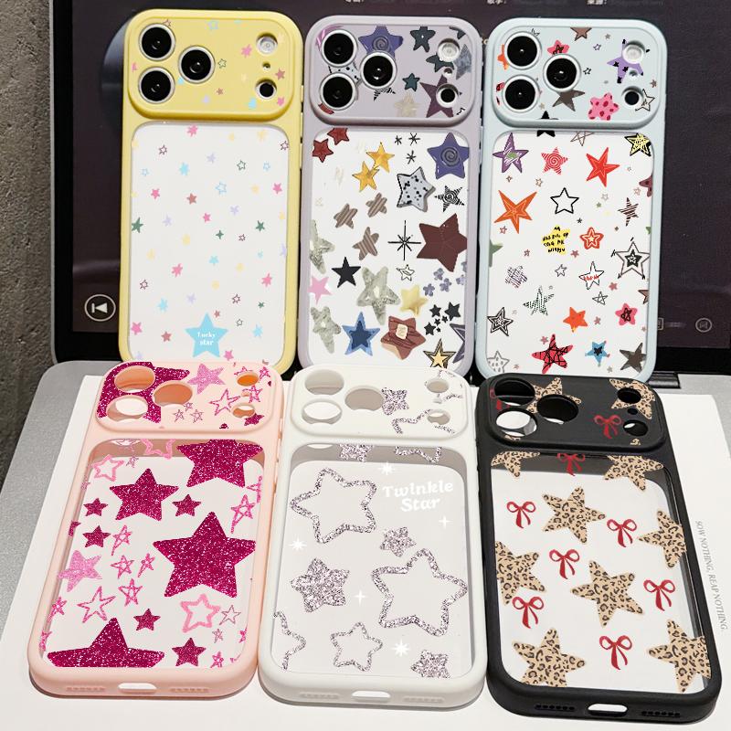 Creative Starry Stars Print Case For iPhone 17 Pro Max Hybrid TPU+PC Clear Back Hard Cover For iPhone 16 15 14 13 Pro Max