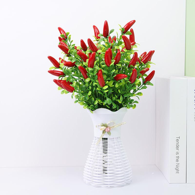 Holly Simulation Flower Fruit Chili Cherry Tree Home Decoration Plastic Flower Living Room Fake Flower Decoration Plant Decoration Shooting Props