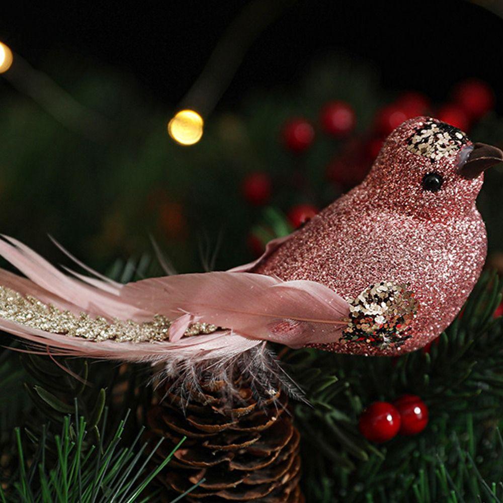 Realistic Simulated White Bird Pendant Artificial Christmas Tree Decoration  Holiday Festival Decor