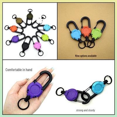 Outdoor Tactical Easy-Pull Telescopic Wire Rope Multifunction Keychain - Anti-Lost, Easy-Rebound