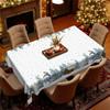 Winter Snowman Theme Round Tablecloth Waterproof Dining Table Cloth, Snow Forest Pattern, Coffee Table Cover, Dinner Decoration