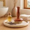 Copper Massage Brush, Gua Sha Comb with Wood Handle And Brass Balls, Brass Massage Tool, Facial Massager for Face, Jawline, Scalp, Eye Care, Body