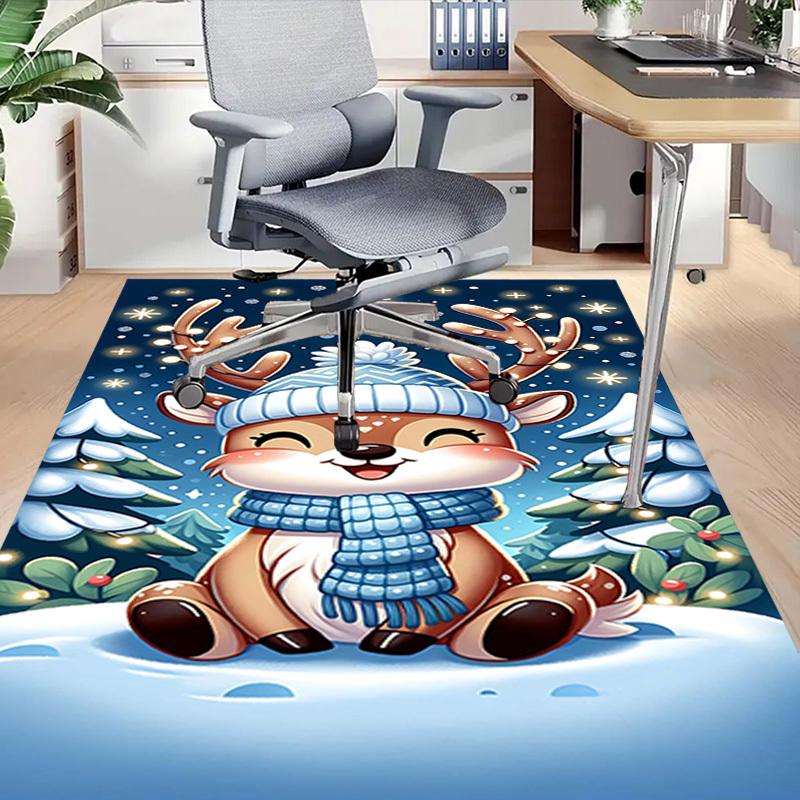 1PC reindeer snowscape Extra Large Non Slip Floor carpet, Office, family, Studio   Large Area Rug Indoor Rugs, Bold Statement Piece
