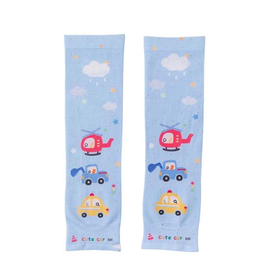 Kids Sun Protection Sleeves, Cute Animal Car Print Arm Sleeves with Thumb Holes, Breathable UV Protection Cooling Sleeves for Boys Girls