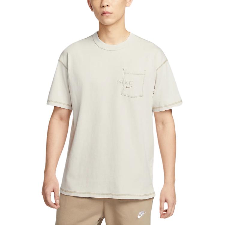 Nike Sportswear Casual Minimalist Loose Short Sleeve T-Shirt Men Tops Light-Bone HJ0777072