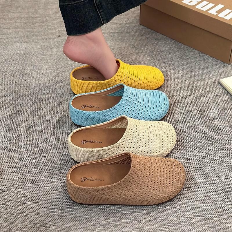 Non-slip Comfortable Bag Head Slippers Women's Spring and Summer New Outer Wear Casual One-pedal Lazy Half Slippers Tide