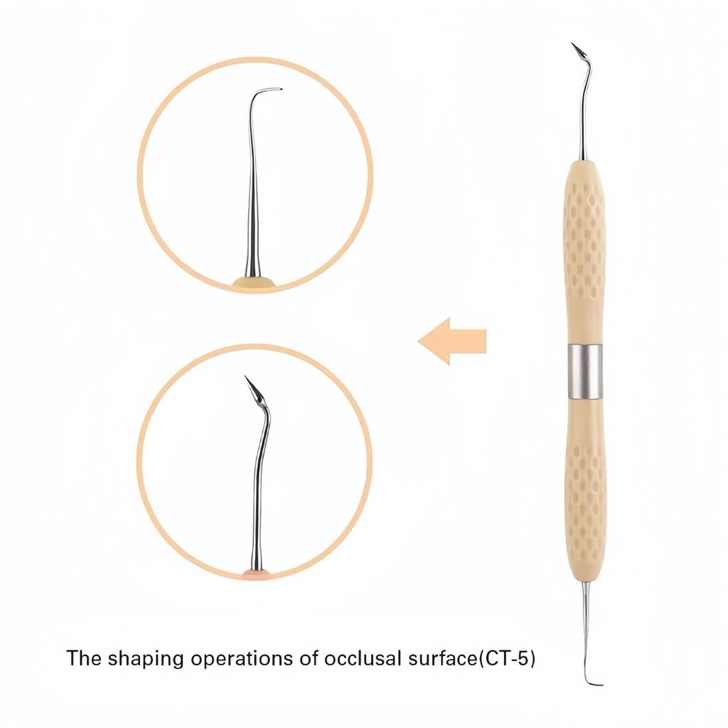 1Pc Dental Resin Filler Aesthetic Restoration Knife Silicone Handle Germany Steel Dentistry Tools for Dentists
