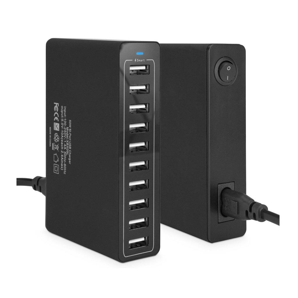 60W Multi-Port USB Charger 5V/12A - Fast Charging for Apple, Huawei, Xiaomi Devices