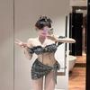 Small polka dot Korean swimsuit for women, high-end sensual and pure ins style girl split bikini three-piece swimsuit