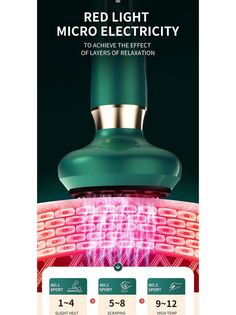 Electric Scraping & Cupping Device with Massage, Meridian Dredging, Hot Compress, and Suction Therapy.