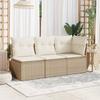 VidaXL Garden Sofa with Cushions 3 Seater, Seat with Cover, Patio Terrace Balcony Outdoor Furniture, Beige Resin 366076
