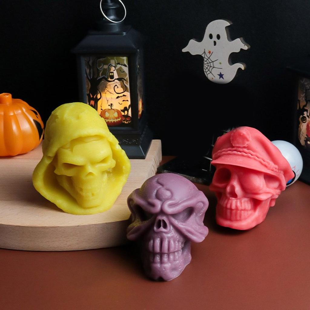 Multipurpose Halloween Skull Series Stylish Candle Mold Accessory Craft Supplies for Spooky Festive Decoration