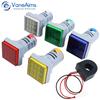 Square LED Digital Voltmeter Ammeter Hertz Meter AC24-500V Voltage Current Frequency Combo Meter Signal Light Indicator Tester