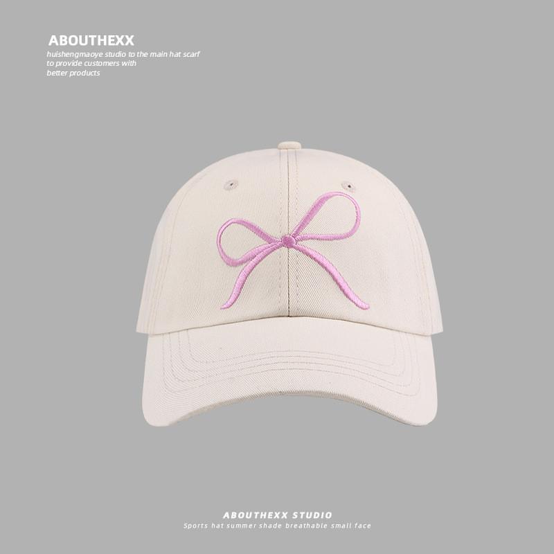 Bow Embroidered Baseball Cap With Sunshade And Breathable Cotton For Teens And Adults