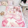 Japanese Style Spotlight Pink Cat Girl Anime Blanket Cute Paw Design Custom Printed Fleece Blanket for Bedroom Sofa Home Decor