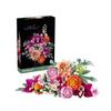 Bausteine 10342 Rosa Konservierte Rose Geschenkbox und Orchideenstrauß Bau-Set