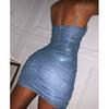 Fashion Pleated Hip-wrapped Suspender Dress Women Sexy Nightclub Sleeveless Backless Mini Short Party Dress Bodycon Elegant Slim Casual Clothing
