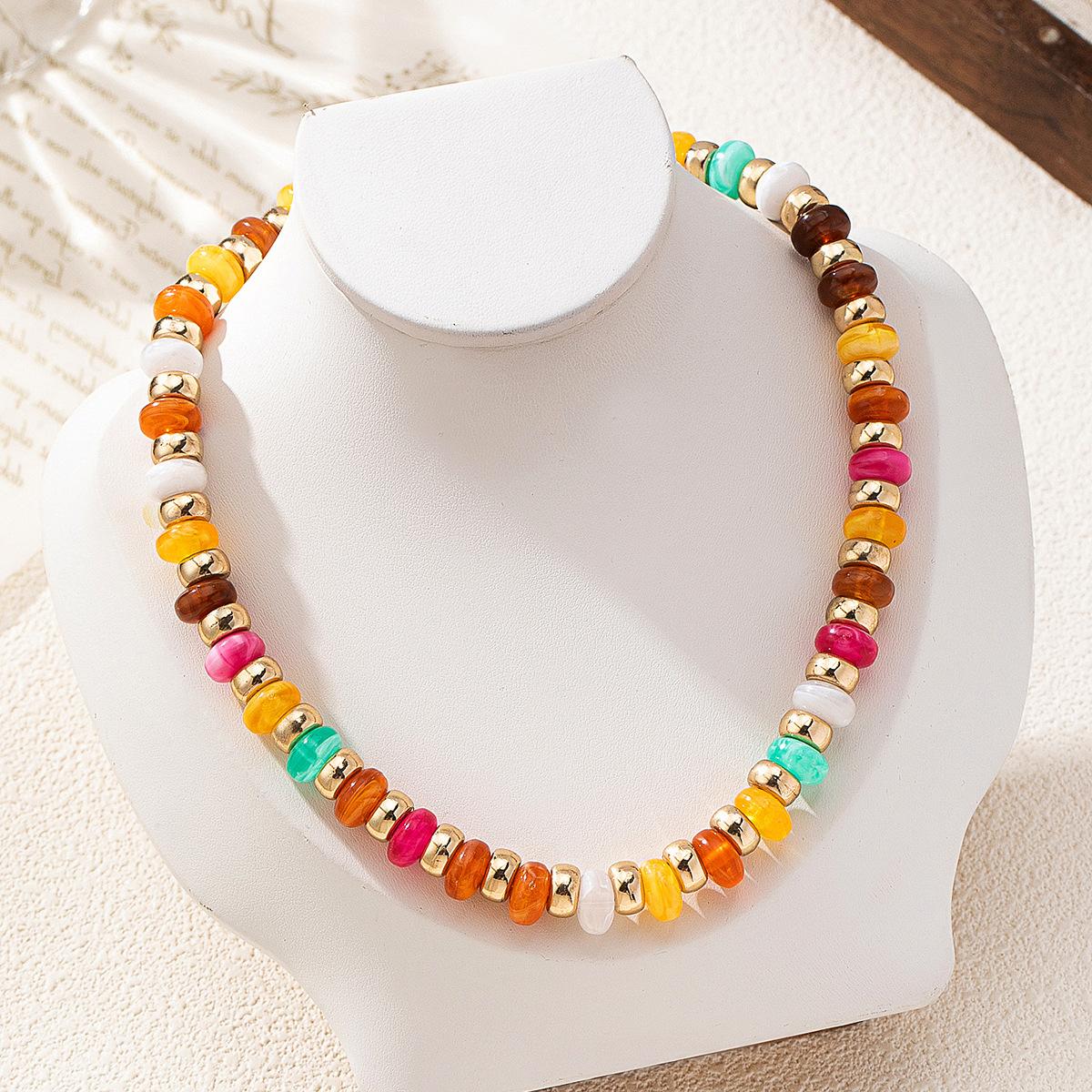 Европейско-американский тренд Простая индивидуальность Ручная работа Цветные бусины Ожерелье Аксессуары для костюма эльфа Маленькие украшения для женщин разноцветный