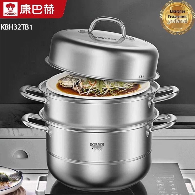 3-Layer 304 Stainless Steel Steamer Pot