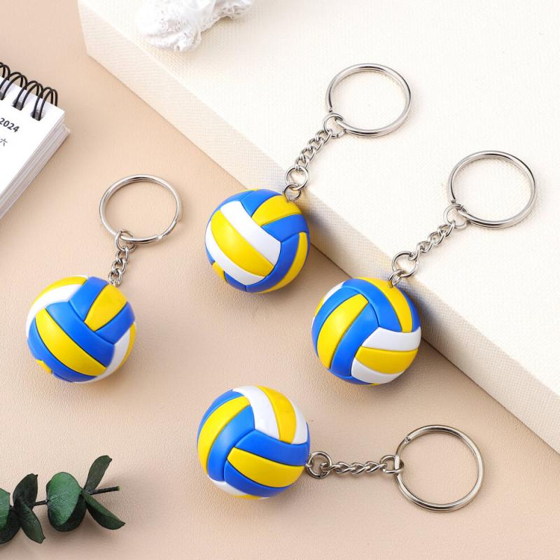 4 Volleyball-Schlüsselanhänger, Sportball-Anhänger