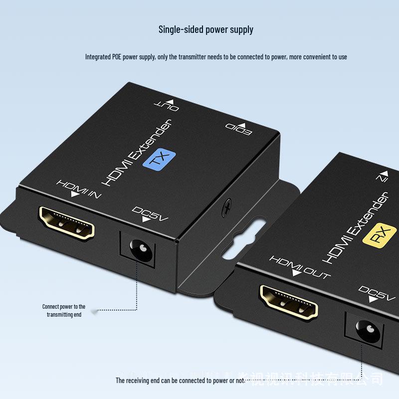 60m HDMI Ethernet Cable Extender 1080P HD Video, Zero Latency, POC Ethernet Transmission