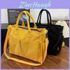 Minimalist Corduroy Shoulder Tote Bag Big Size With Soft Structure For Daily Commuting