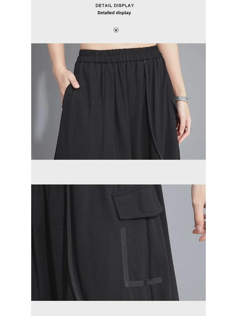 Evropský tmavý styl A-liniová sukně - Dámský niche letní design, Nepravidelný slim střih, Univerzální pro všechny příležitosti