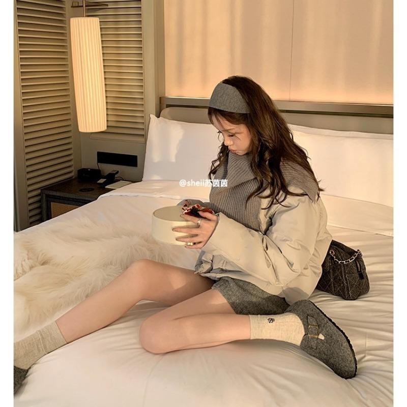 [] Two Versions~ Warm Inner Height Increase Mao Mao Single Shoes Women's Bag Head Half Slippers