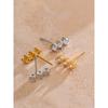 Eetit High Quality Shiny Cubic Zirconia Daily Stud Earrings for Women Stainless Steel Delicate Popular Versatile Jewelry Gift