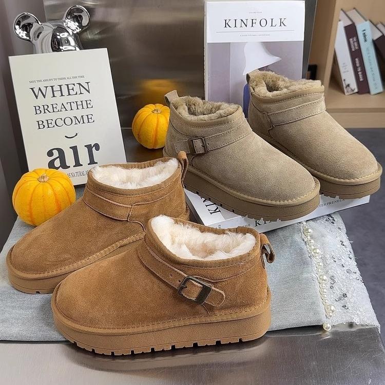 Soft leather version~ Northeast snow boots short boots 2025 winter new velvet thickened warm thick-soled non-slip cotton boots for women