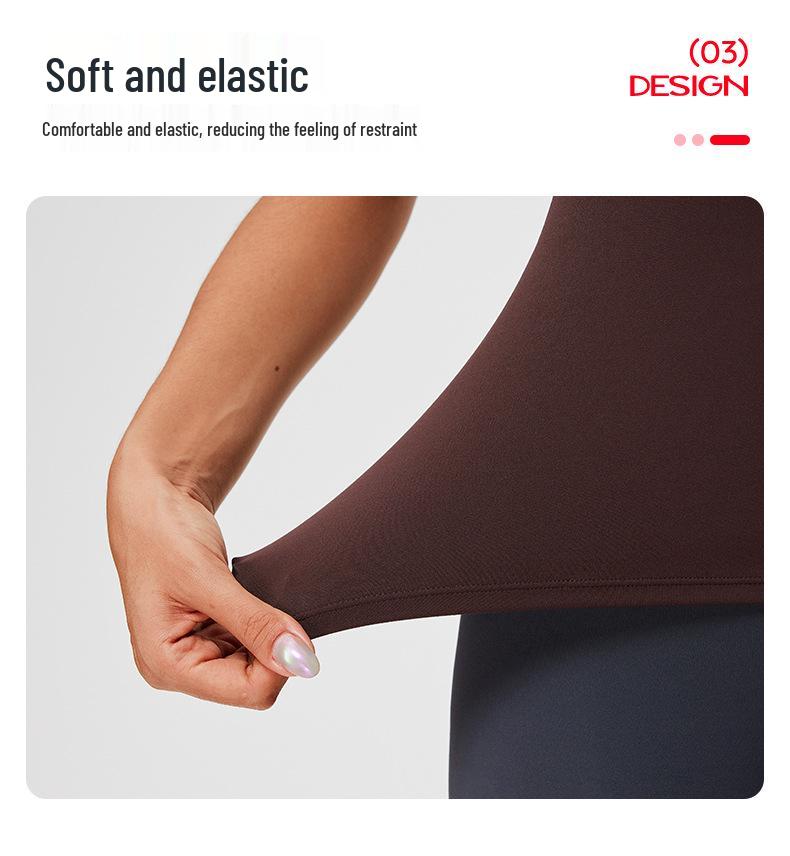Top da Yoga Cai Jue da Donna, Vestibilità Slim, Manica Corta