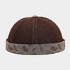 Unisex Paisley Denim Brimless Cap American Retro Streetwear Landlord Hat Trendy Yuppie Personality Casual Docker Skullcap