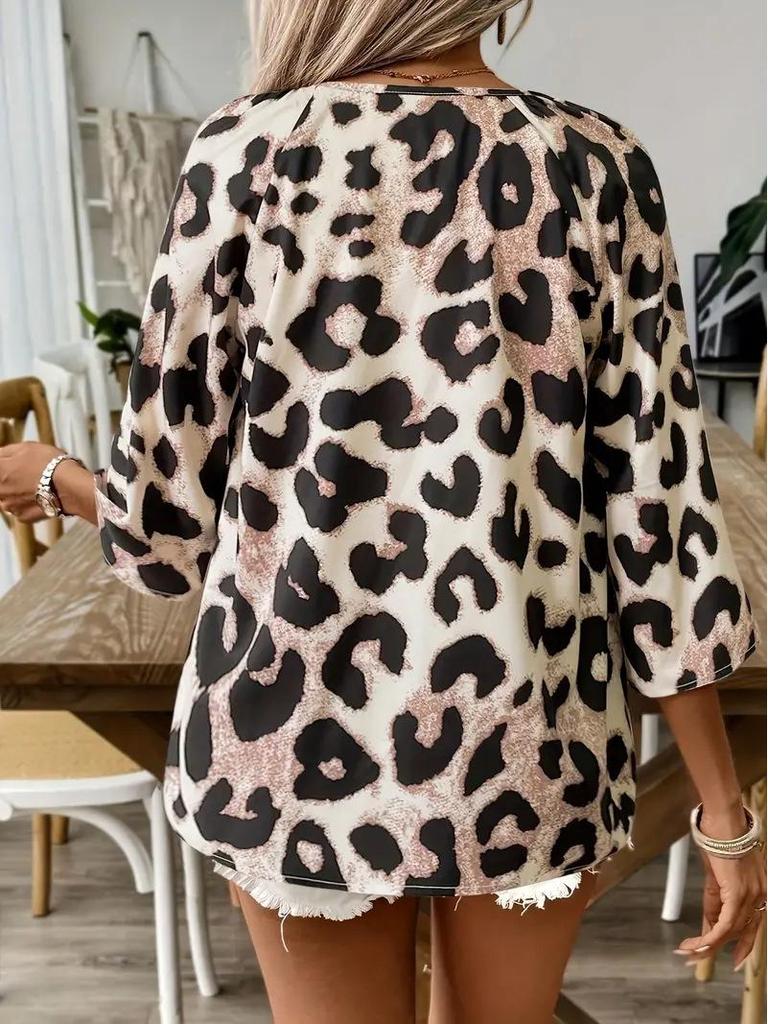 2026 European & American Leopard Print Fashion Women's Shirt