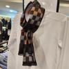Men's winter fitted brown beige gray brown mixed square check petite slim muffler VM1M4BS110I0