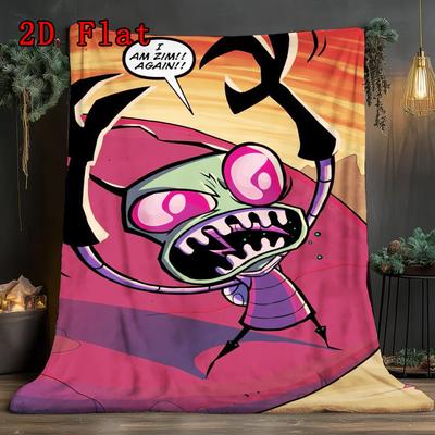 Space Invaders 2D Flat Pattern Flannel Blanket High Quality All Seasons Warmth and Comfort Perfect for Christmas Gifts.MMT0918515