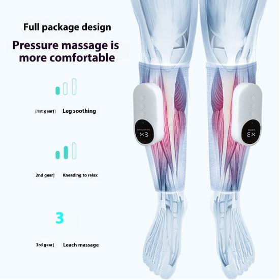 Leg Massager 3-Level Intensity Thigh Calf Massager Wireless Portable Vibration Pressure Massager for Circulation Relief Auto Shutdown Leg Fatigue