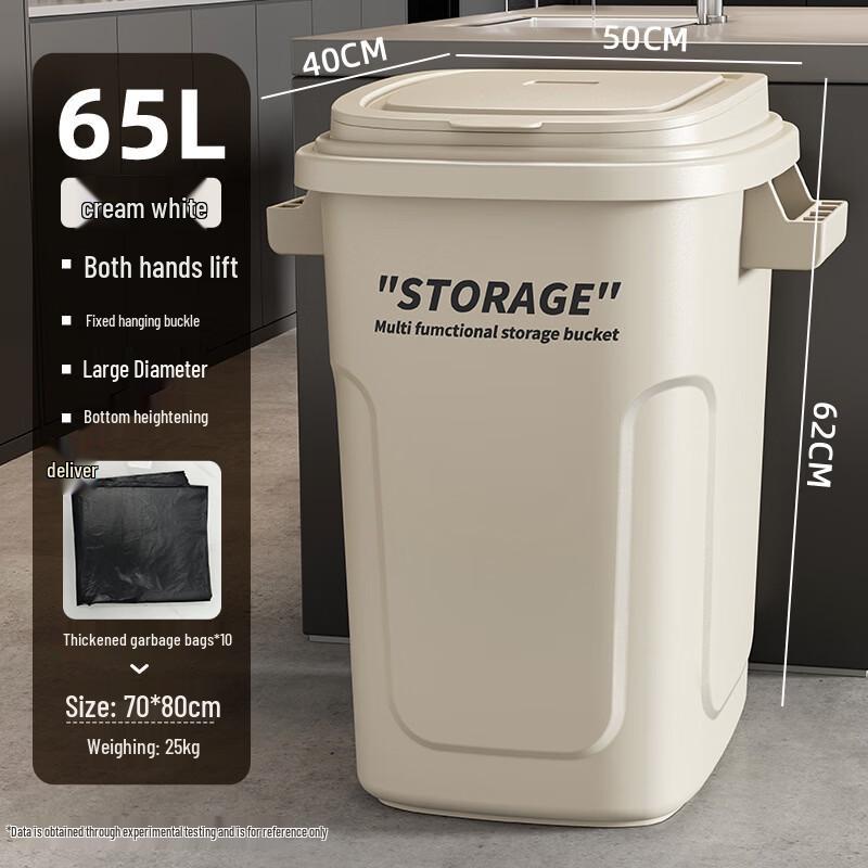 BoYiDuo 65L Plastic Trash Can with Lid