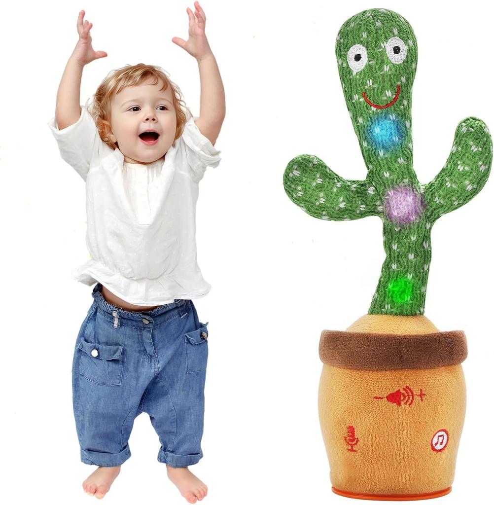Talking Cactus Toy, Dancing Cactus, Moving and Recording Toy with 120 Songs, Adjustable Volume, Perfect As a Birthday Gift or Christmas Ornament