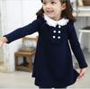 YUBAOBEI Spring Cotton Girl Korean Doll Collar Long Sleeved Casual Girls A-line Mini Dress Kids Clothing