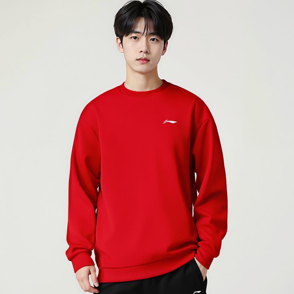 Li Ning Sweatshirts Unisex Bull Red Moderate Regular AWDVG77-