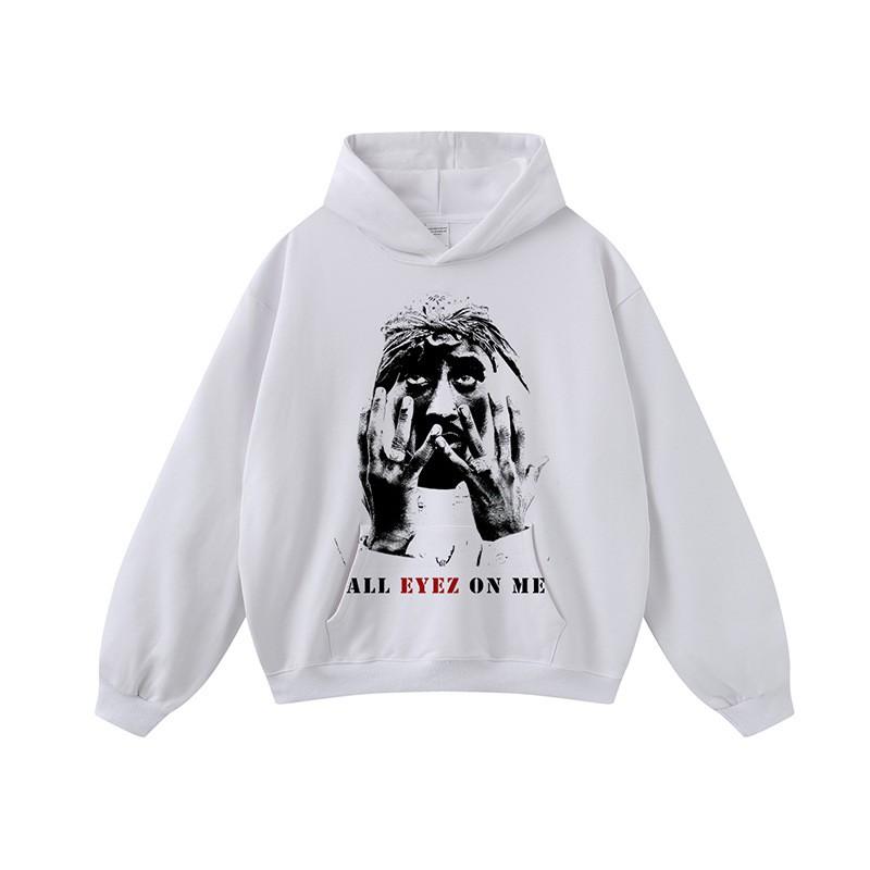 Mens Oversized Vintage Washed Cotton Hoodie With Graphic Print Drop Shoulder Long Sleeve Round Neck Loose Fit Streetwear
