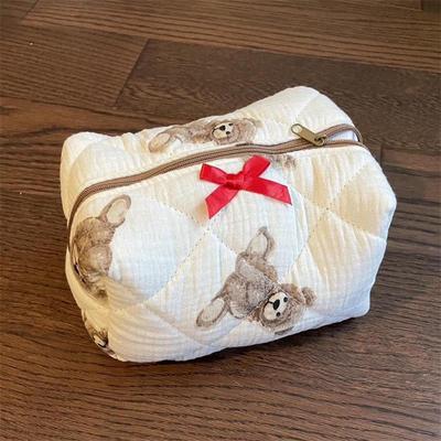 Cartoon Bear Portable Cosmetic & Toiletry Bag - Large Capacity Skincare Storage