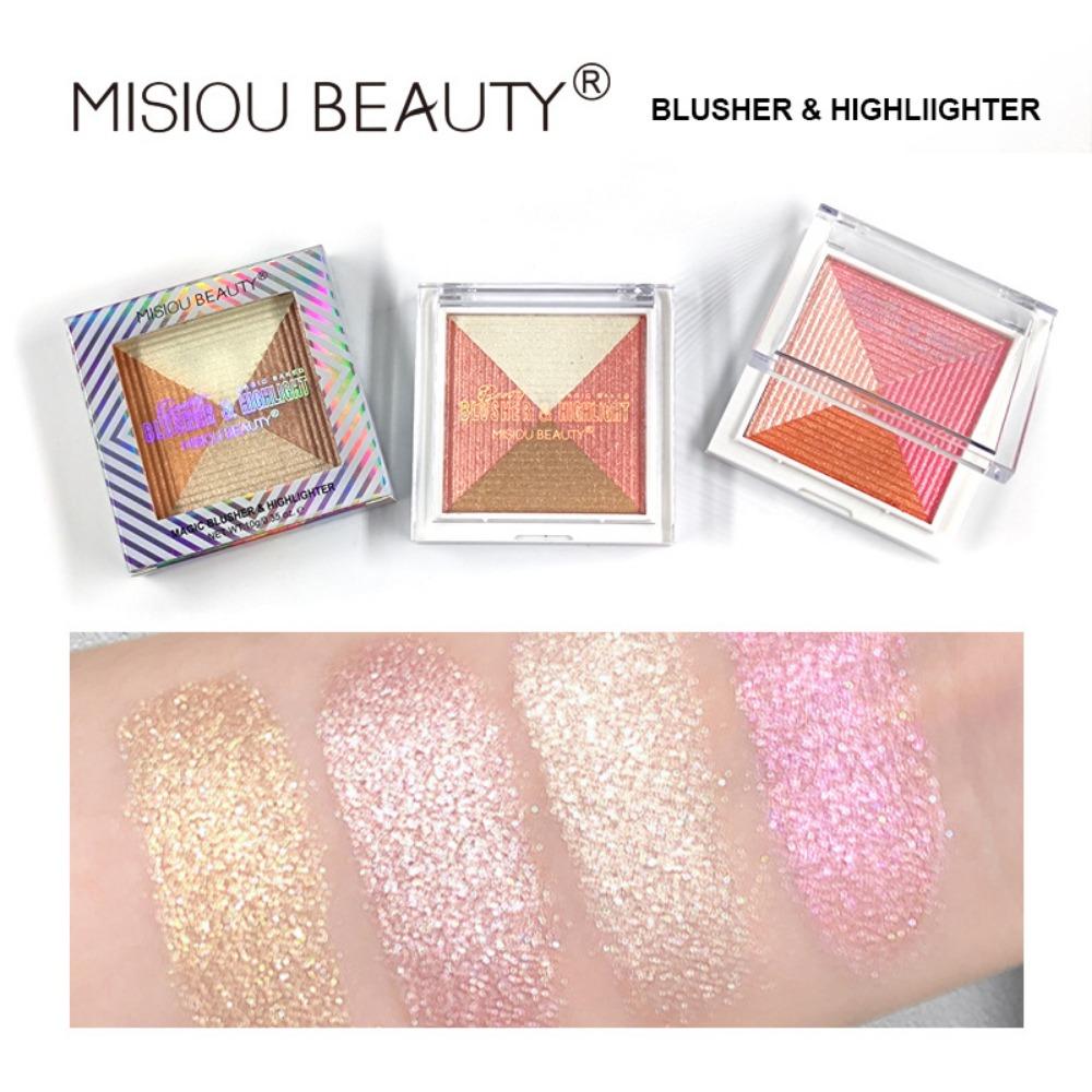 Misiou Beauty Naturally High-light Pearl Light Helles und gleichmäßiges rosa Puder, zartes Rouge, Hug The Four Seasons Four-Color Blush Integrated Plate