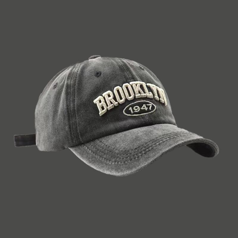 New Fashion Unisex Four Season tideway Baseball Cap Outdoor Casual Retro Washed Cotton BROOKLYN 1947 Embroidered Snapback SunHat