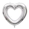 Metallic 40 Inch Heart Balloon Reusable DIY Hollowed Heart Foil Balloons Romantic Inflatable Heart Chain Balloons