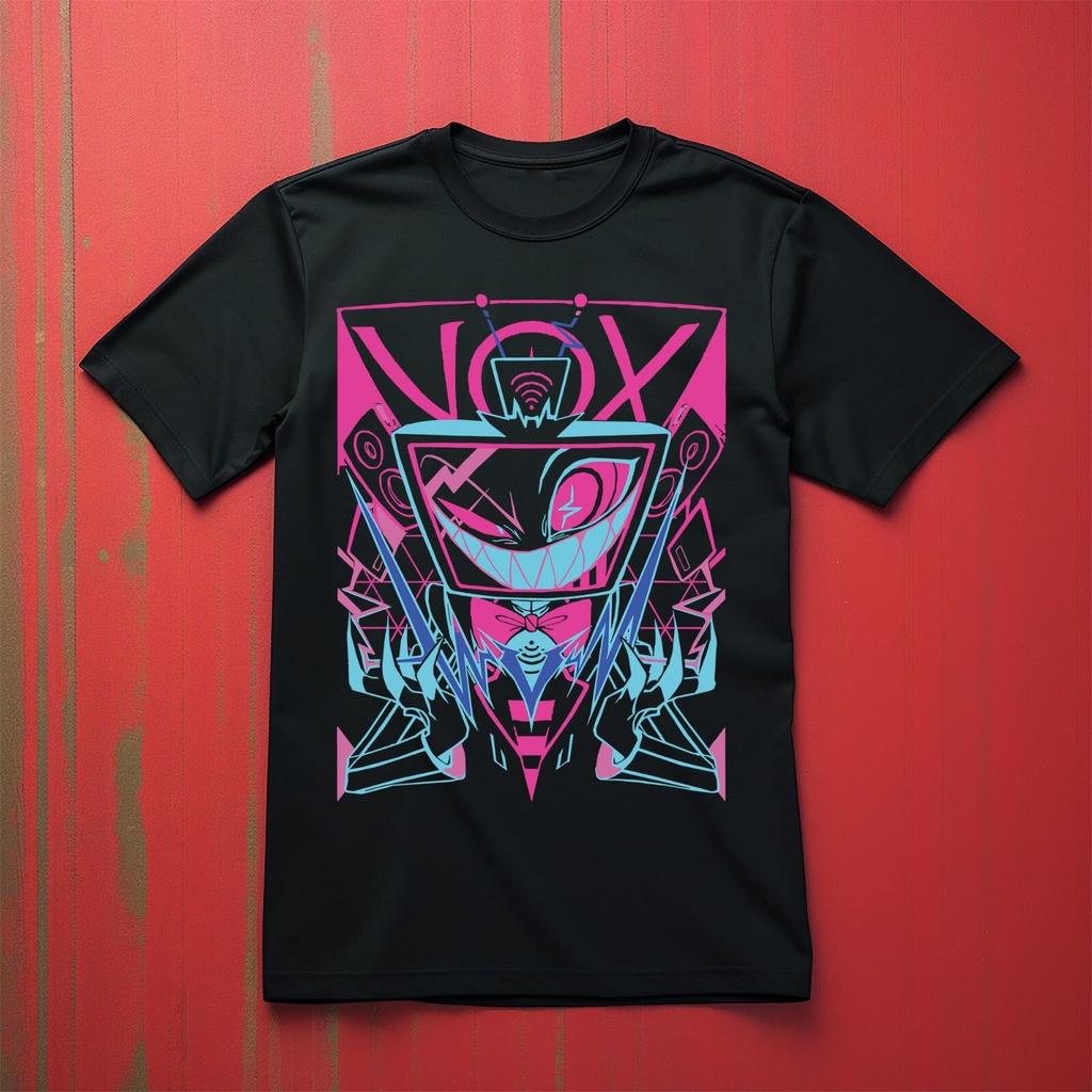 Unisex shirt Cotton Oversize Large Size New vox shirt vox vaggie tshirt vox pfp alastor smile charlie vaggie Anime