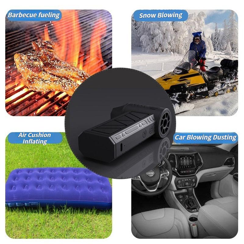 130,000 RPM Mini Turbo Fan - Ultra-Fast Handheld Brushless Blower for Camping, Home, and Car Dusting Needs