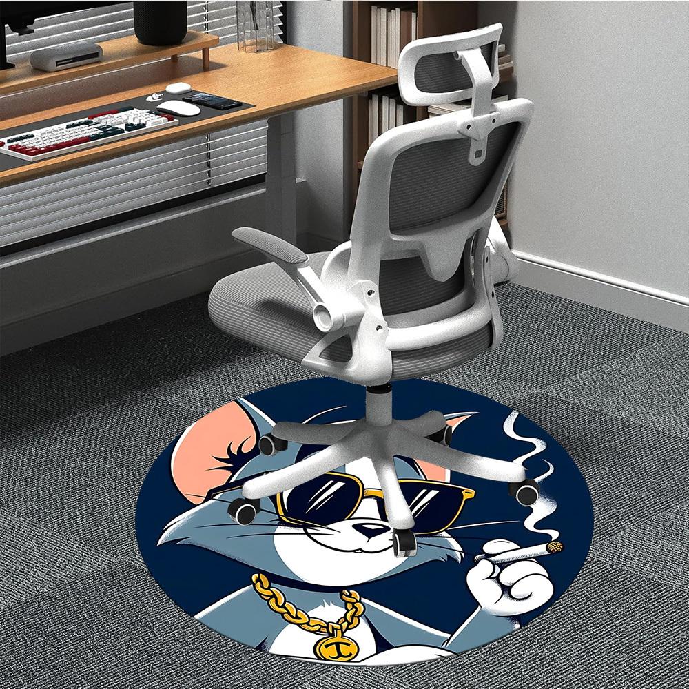 

1pc Tom Jerry Office Round Area Rug, Under Office Chairs Bedroom Living Room Home Decor, Room Decoa1016104 80cm by 80cm